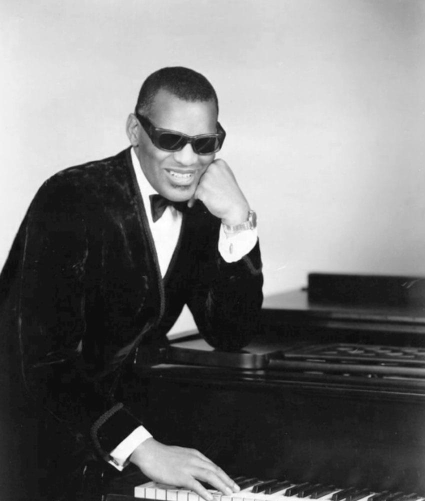 Ray Charles at the piano in a 1969 publicity photograph, seven years after his 1962 Nashville crossover album Modern Sounds in Country and Western Music