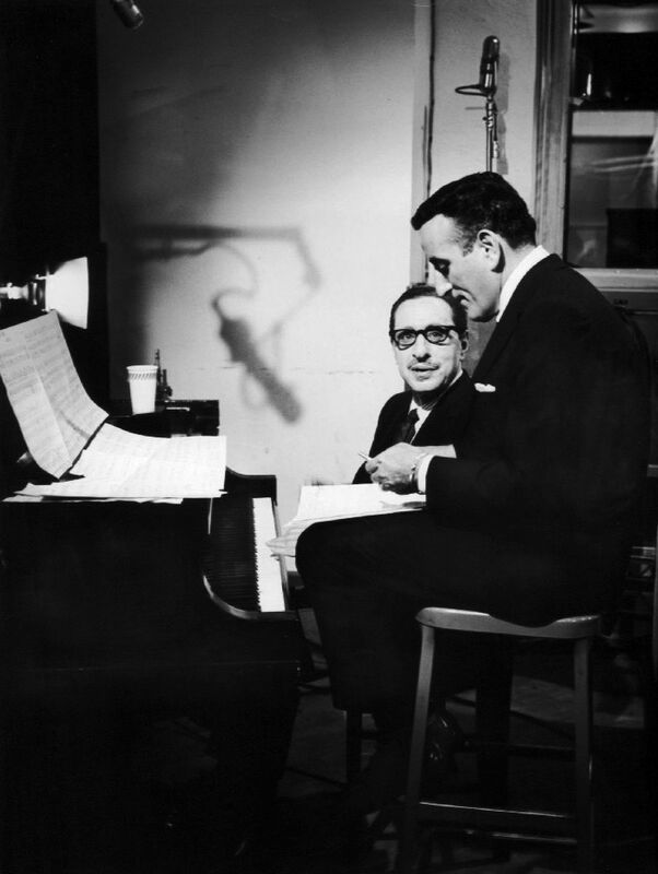 Composer Harold Arlen and Tony Bennett rehearsing for CBS's The Twentieth Century, 1964