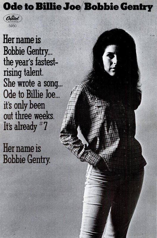 Bobbie Gentry in a 1967 Capitol Records publicity photo for Ode to Billie Joe