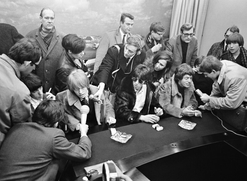 The Rolling Stones arriving at Amsterdam's Schiphol Airport, 1966