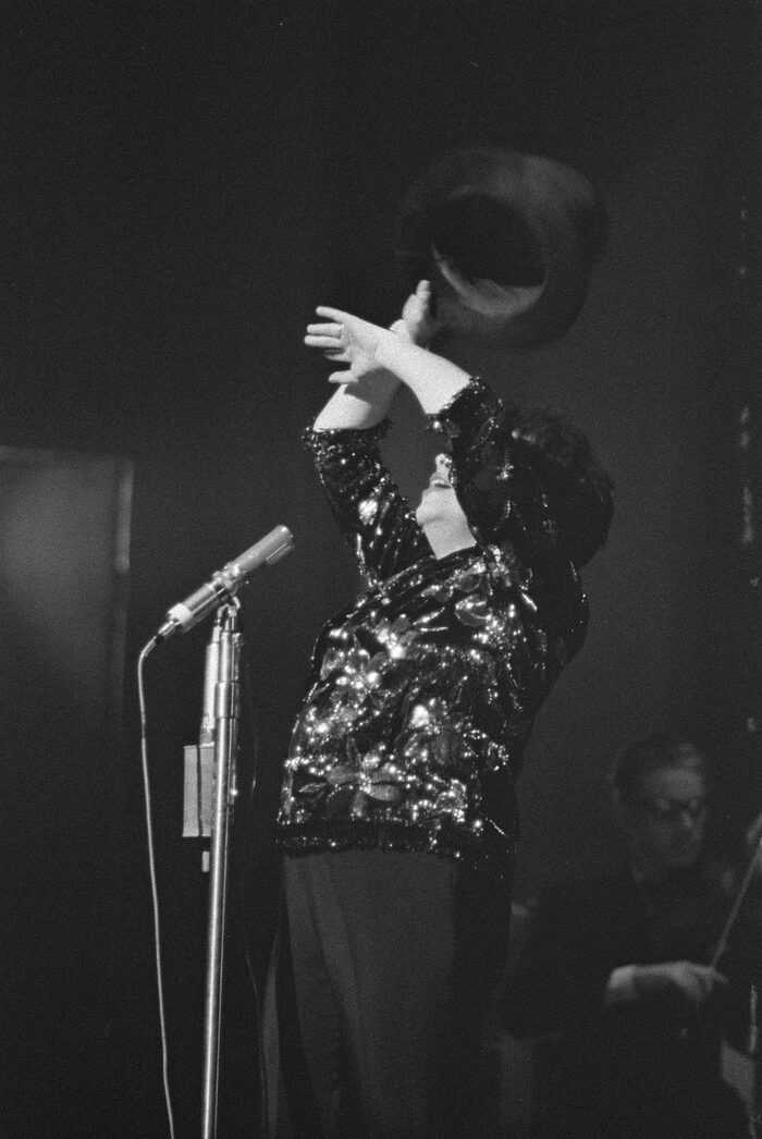 Judy Garland performing on stage, 1960